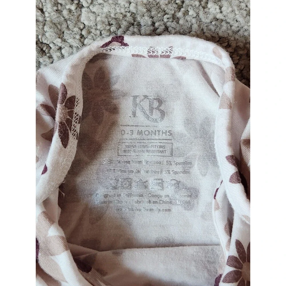 Kindred Bravely bamboo knotted baby gown hat twilight floral size 0-3 months